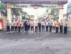 Kapolres Binjai Penyemprotan Desipektan bersama BPBD Kota Binjai