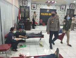 Personil Polres Binjai donor darah Bantu PMI untuk stok darah