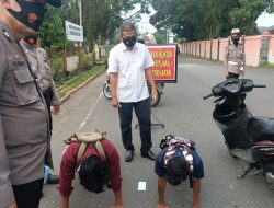 Tertibkan prokes, personil polres binjai laksanakan Operasi yustisi berupa razia masker