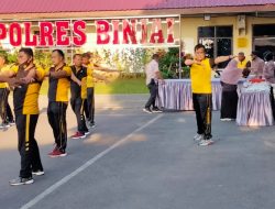 Jaga Herd Imunity Kapolres Binjai Olah Raga Bersama Personil