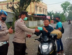 Cegah Penyeberan Virus Covid-19, Polsek Binjai Kota Gelar Operasi Yustisi Dan Bagi Masker Gratis