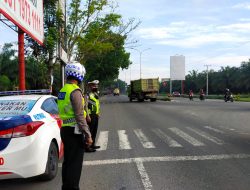 Satuan Lantas Polres Binjai Laksanakan Giat Rutin Rawan Padat Lalin