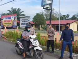 Tekan Angka Penyebaran Virus Covid-19, Polsek Sei Bingai gelar Operasi Yustisi Depan Mako