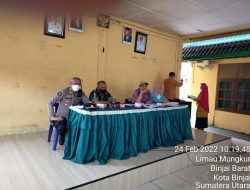 Kapolsek Binjai Barat Hadiri Rapat Koordinasi Percepatan Dan Pencapaian Vaksinasi Lansia Tingakat Kec. Binjai Barat