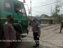 Polsek Binjai Barat Bagi Masker Gratis Dalam Operasi Yustisi Pagi