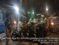 Perketat Prokes, Polsek Binjai Barat Lakukan Giat Operasi Yustisi Malam