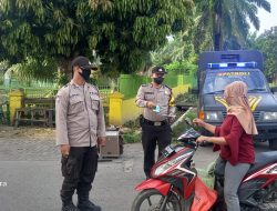 Operasi  Yustisi masker pagi hari polsek Selesai polres Binjai