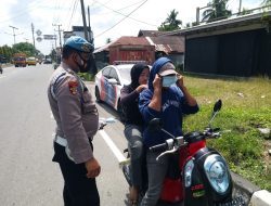 Satgas Gakkum Ops Keselamatan Toba – 2022 Polres Binjai Melaksanakan Giat Dan Bagi Masker Gratis
