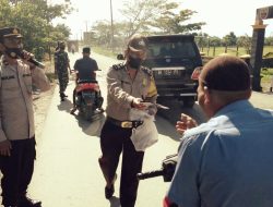 Polsek Selesai Gandeng Koramil Lakukan Yustisi Sore Imbau Pengguna Jalan Patuh Prokes