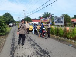 Tekan Angka Penyebaran Virus Covid-19, gelar Operasi Yustisi Pagi Depan Mako Polsek Sei Bingai