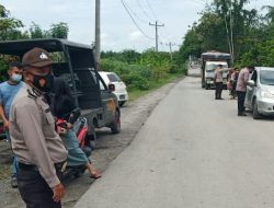 Polsek Selesai Gelar Operasi Yustisi Sore Hari Imbau Pengguna Jalan Pakai Masker