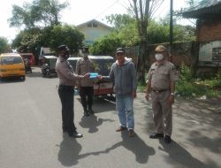Polsek Binjai Timur Bersama Koramil, Dishub Gelar Operasi Yustisi Tertibkan Pengguna Jalan Pakai Masker