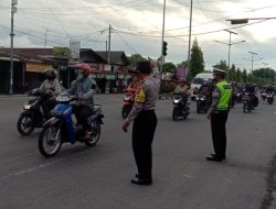 Giat Rutin Pos Padat Pagi Jaga Kamseltibcar Wilkum Polsek Binjai Timur