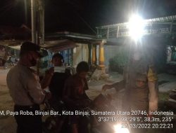 Polsek Binjai Barat Tertibkan Warga Pakai Masker Dengan Gelar Ops Yustisi Malam Hari