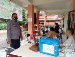 Bhabinkamtibmas Polsek Binjai Utara Laksanakan Pengamanan Dan Monitoring Vaksinasi