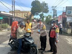 Tekan Penyebaran Covid-19, Polsek Binjai Barat Gelar Operasi Rutin Pagi
