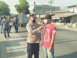 Gelar Yustisi Rutin Pagi Depan Mako Polsek Binjai Tertibkan Warga Patuh Prokes