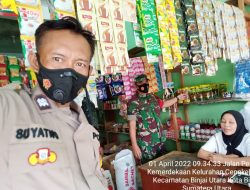 Bhabinkamtibmas Gandeng Babinsa Kelurahan Cengkeh Turi Monitoring Stock Minyak Goreng