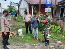 Tekan Penyebaran covid-19, Polsek Binjai Timur Bersama Koramil Gelar Operasi Yustisi