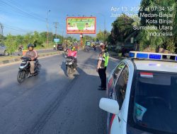 Ciptakan Kamseltibcar Lalu Lintas Dan Beri Rasa Aman Masyarakat Pos Padat Pagi Sat Lantas Polres Binjai