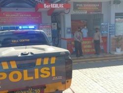 Pantau kegiatan masyarakat dan obyek vital Di Hari Libur Cipta Kondisi Di Bulan Ramadhan Patroli Sat Samapta Polres Binjai