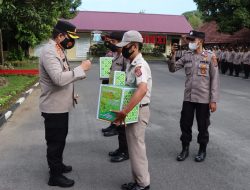 Kapolres Binjai Pimpin Pelaksanaan Apel Pagi Sekaligus Penyerahan Paket Lebaran