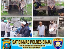 Sambang Dan Binluh Sat Binmas Polres Binjai Ingat Warganya Pakai Masker