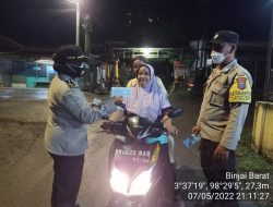 Polsek Binjai Barat Kanit Binmas Iptu Fatmiatun Pimpin Giat Ops Yustisi Malam