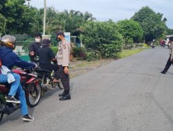 Polsek Sei Bingai Gelar Operasi Yustisi Pada Pagi Hari Di Depan Mako Polsek