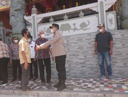 KAPOLRES BINJAI TINJAU LANGSUNG PERSIAPAN PENGAMANAN IBADAH WAISAK DI VIHARA SETIA DHARMA BINJAI