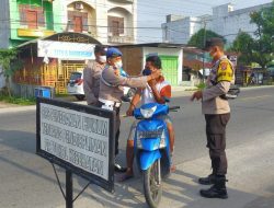 Gelar Yustisi Depan Mako Polsek Binjai Tertibkan Pengguna Jalan Dan Imbauan Patuhi Prokes