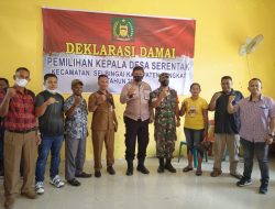 Kapolsek Sei Bingai Hadiri Deklarasi Damai Calon Kepala Desa dalam Pemilihan Kepala Desa serentak Kec. Sei Bingai Kab. Langkat Tahun 2022