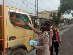 Melalui operasi yustisi Pagi Polsek Binjai Barat Ingatkan Pengguna Jalan Patuhi Protokol Kesehatan
