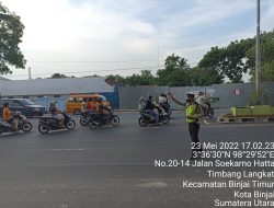 Kamseltibcar Aman Kondusif  Pos Padat Sore Hari Sat Lantas Polres Binjai