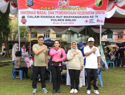 Kapolres Dan Ibu Ketua Bhayangkari Cabang Binjai Ikuti Giat Binjai Car Free Day