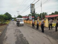 Gelar Operasi Yustisi Depan Mapolsek Sei Bingai Bagikan Masker Gratis