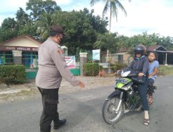 Ingatkan Pengguna Jalan Patuh Prokes Melalui Operasi Yustisi Depan Mako Polsek Sei Bingai