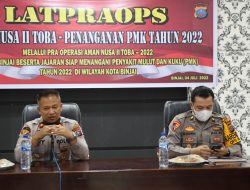 Waka Polres Binjai Pimpin Latpra Ops Aman Nusa II Toba – Penanganan PMK Tahun 2022 di wilayah hukum Polres Binjai