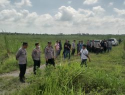 Polres Binjai Lakukan Pengaman Saat Pengukuran Objek Perkara Oleh Pihak BPN Binjai Dan BPN Deli Serdang