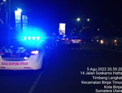 Sat Lantas Polres Binjai Laksanakan Blue Light Patrol Pastikan Kamseltibcar Aman Dan Lancar