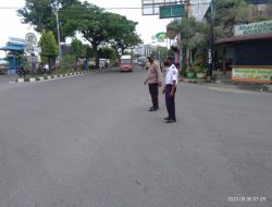 Polsek Binjai Timur Rutin Pengaturan Lalin Pagi Antisipasi Gangguan Kamseltibcarlantas