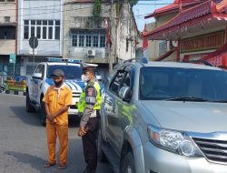 Hindarkan Macet Satlantas Polres Binjai Laksanakan Penertiban Area Parkir Di Badan Jalan