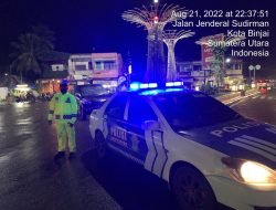 Giat KRYD Jaga Kamseltibcar Arus Lalin Malam Hari Wilkum Polres Binjai