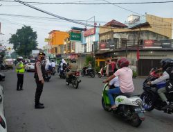 Sat Samapta Polres Binjai Laksanakan Pos Padat Pagi Mengantisipasi Kepadatan Arus Lalulintas