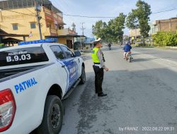SATLANTAS POLRES BINJAI LAKUKAN PENGATURAN DI TITIK RAWAN PADAT LALIN