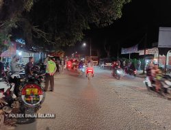 PELAKSANAAN RAZIA PENERTIBAN TERHADAP SEPEDA MOTOR YANG MENGGUNAKAN KNALPOT BLONG DI WILKUM POLSEK BINJAI SELATAN