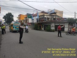 Sat Samapta Polres Binjai Giat Rutin Pengaturan Lalin