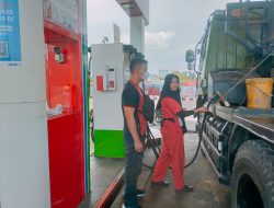 Polsek Binjai Polres Binjai Monitoring SPBU Pasca Kenaikan Harga BBM
