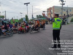 Satlantas Polres Binjai Rutin Laksanakan Giat Pengaturan Pagi Hari