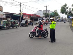 ANTISIPASI GANGGUAN KAMSELTIBCARLANTAS, POLSEK BINJAI SELATAN LAKSANAKAN GATUR PAGI